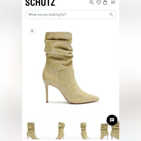 Ashlee Crocodile-Embossed Leather Bootie Almond Buff-Crocodile-Embossed Leather - Picture 1 of 9
